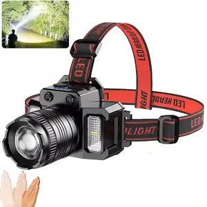 Rechargeable LED Headlamp, Long Range Waterproof Portable Light, Adjustable Modes, Headband Work Lamp, Induction Design, Durable Night Fishing