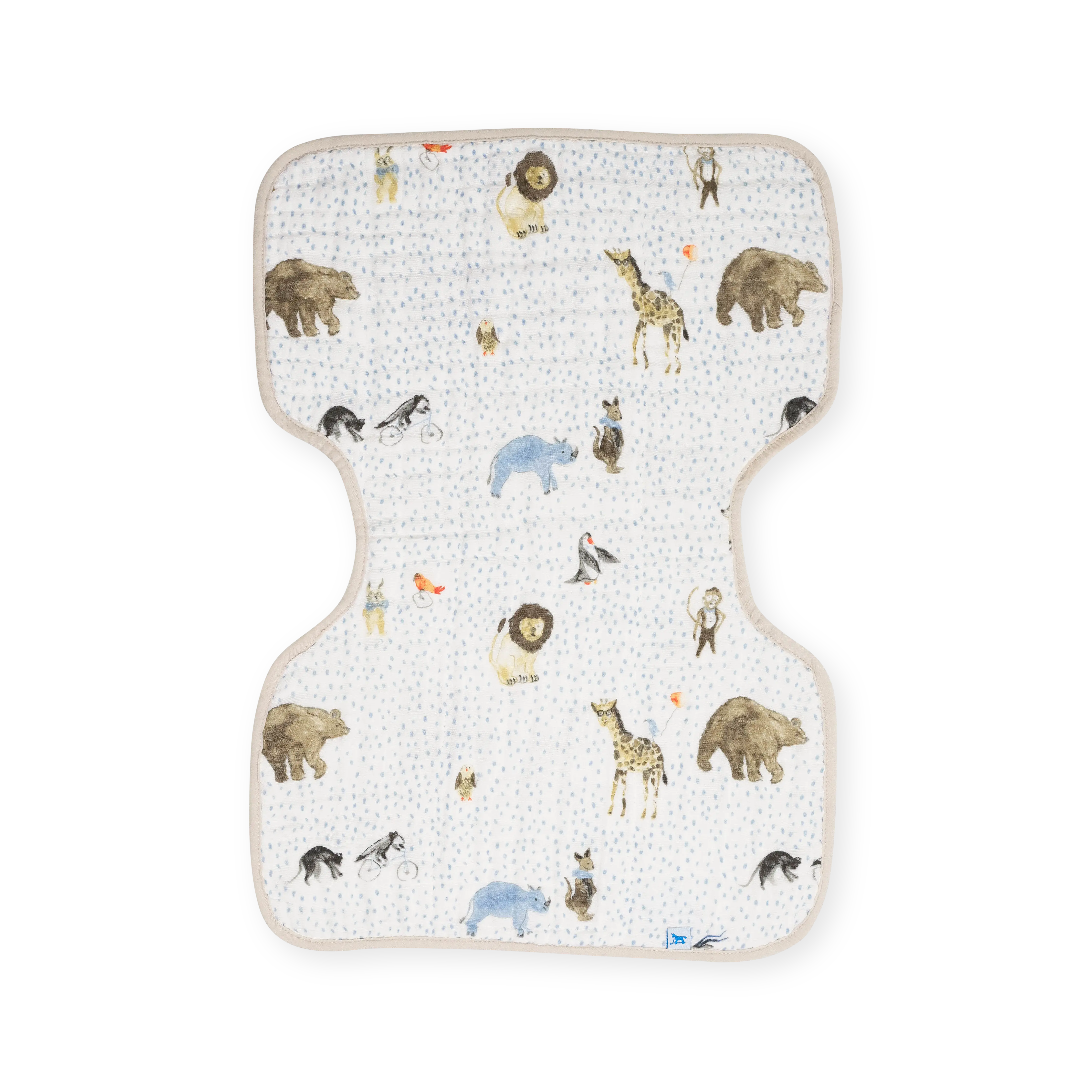 LITTLE UNICORN Cute Cotton Muslin Burp Cloth - Party Animals Design, Breathable Skin-Friendly Absorbent Fabric, Unisex Burping Cloths for Babies (0-3 Months)