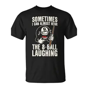 180gUnisex Eight Ball 8-Ball T-Shirt |   Fun Christmas Novelty, Trendy Streetwear, Top Quality Comfortable Casual, Printed T-Shirt, Pure 220G, Crew Neck, Regular Fit