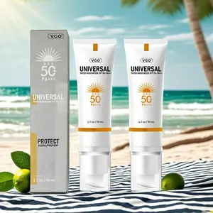 VGO Universal Tinted Moisturizer SPF 50+ – Lightweight Earthy Yellow Liquid, Multi-Use Tinted Sunscreen for Face, Provides Broad-Spectrum UV Protection and Natural Coverage, Can Be Used as Foundation or Daily Facial Sunscreen, 2-Pack