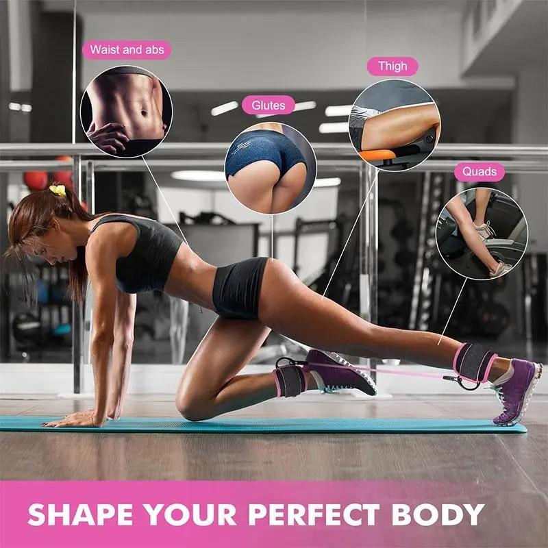 2026 Upgrade Edition Fitness Ankle Straps for Cable Machines, 2 Pack Comfortable Adjustable Padded Ankle Wrist Cuffs, Kickback Glute Workouts for Men Women, D-Ring Leg Straps, Glutes Workout Equipment