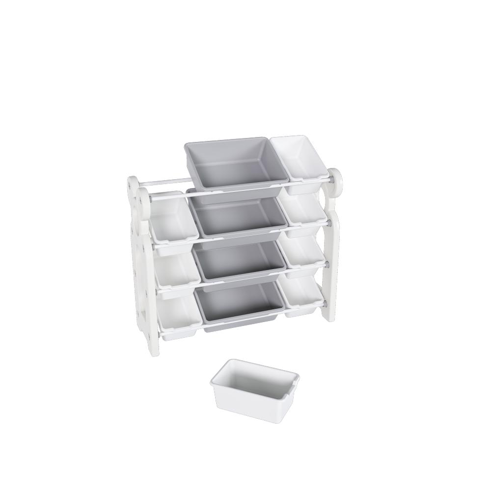 Kids Toy Storage Organizer with 12 Bins – Grey & White Nursery Organizer Cabinet, HDPE Bins & Shelf for Playroom, Bedroom, Living Room Kids Toy Storage Organizer with 12 Bins – Grey & White Nursery Organizer Cabinet, HDPE Bins & Shelf for Playroom, Bedroom, Living Room