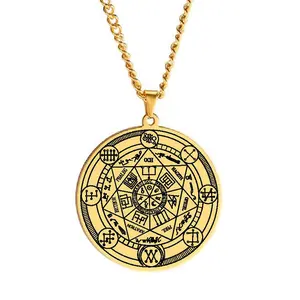 Seven Archangels Seal of Solomon Necklace Stainless Steel Asterion Guardian Amulet