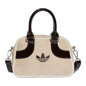 Adidas Originals 2.5L Mini Bowling Bag with Logo Print and Zipper Closure for Women in Brown