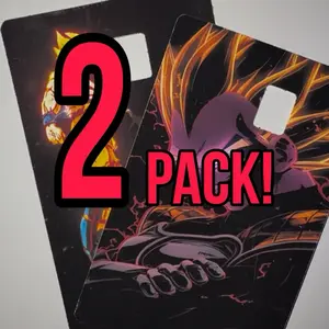 SSJ Prince Vinyl Credit Card Sticker - Glowing Saiyan Pride Design Fits Any Standard Card Compact 3.37 x 2.12 Inches 2 Pack