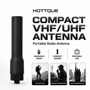 HOTTQUE 69mm Stubby Handheld Radio Antenna, Compact Screw-On Replacement Antenna for Two-Way Radios, Walkie Talkies & Ham Radio HT, 15mm Diameter, Antenna Only, Radio Not Included