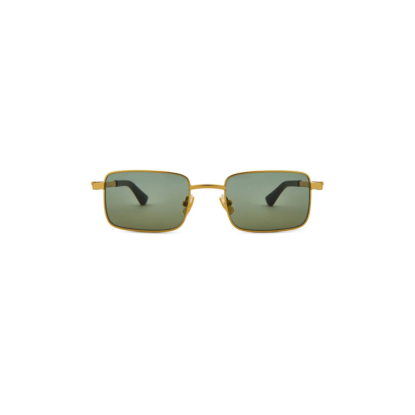 Bottega Veneta Rectangular Sunglasses in Gold & Green