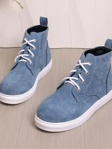 New Fashion Cross-Border Autumn Winter Round Toe Lightweight Breathable High-Top Sneakers, Casual Flat Shoes, Large Size Single Shoe