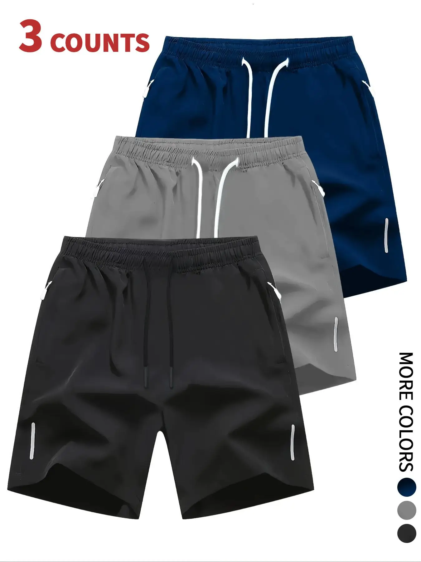 Men's Solid Drawstring Waist Shorts, Casual Regular Fit Pocket Zipper Shorts for Summer, Mens Shorts, Men's Bottoms for Daily Wear, Shorts for Men, 20