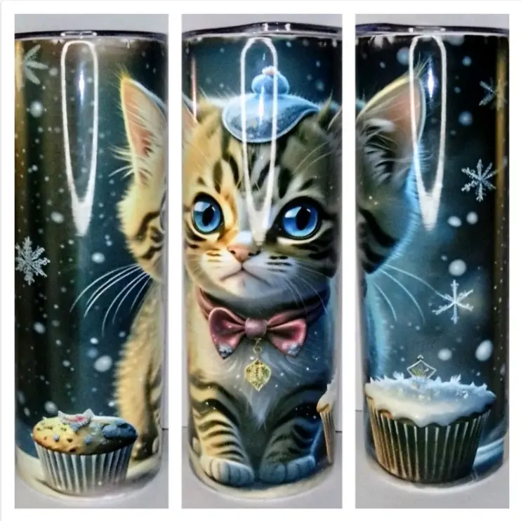 Christmas kitty tumbler