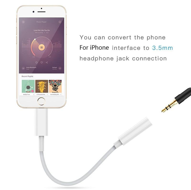 For Iphone Headphone Adapter 3.5Mm Jack Aux Cord Dongle Audio Cable Connector
