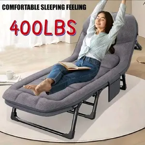 Family Camping Folding Bed Heavy Duty 400LBS With Adjustable Headrest Perfect For Families Camping And Outdoor Dining Comfortable Sleeping Feeling