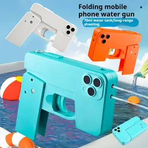 Foldable Phone Squirt Gun Collapsible Water Toy For Kids Outdoor Battle Summer Fun