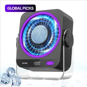 Desk Fan 3600mAh, Multifunction Rechargeable Fan, Small But Powerful With Ice Compress, with 130° and 199 Speeds Adjustable, USB Mini Table Desktop fan for Cooling Home Office Car Summer Travel Gifts, 6.6 Inches #GLOBAL PICKS