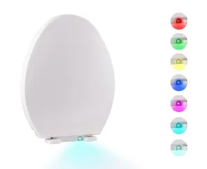 Hibbent Elongated Toilet Seat with Colorful Night Light- 7 Color Changing LED