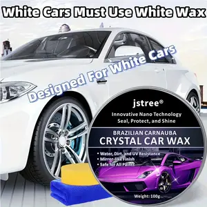 Jstree Car Solid Wax Polish Care, Remove Dirt Shine Protection Anti-Oxidation, 100g Auto Paint Maintenance Wax