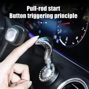 Car Start Stop Button Snake Pattern Design Decorative Cover Car Start Button for Trucks Cars RVs Universal Fit Scratch Dust Resistant Car Interior Decor Car Accessories