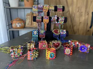 Mexican Imported Hand-Woven Bracelets with Embellishments