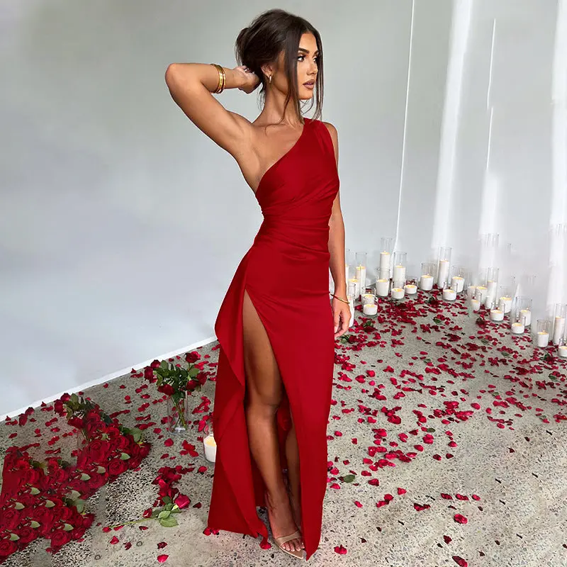 one shoulder backless dress Primavera One Shoulder Cut Out HoCo Dress 4240 Red / 6