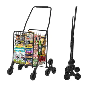 【GARVEE】110LBS Capacity Folding Shopping Cart with Stair Climbing Wheels, 22 Gallon Basket, Lightweight at 10 Pounds, Perfect for Grocery Shopping, Laundry, and Moving Needs, Collapsible for Easy Storage.