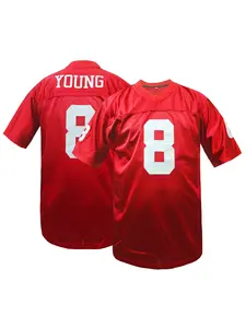 Unisex Vintage American Football Jersey, V Neck Loose Fit Breathable Mesh Short Sleeve Top, Breathable Athletic Top, San Francisco Rugby Jersey, Suitable for Outdoor Sports Training & Competition Wear