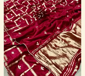 Pure Gajji Silk Saree – Maroon Saree