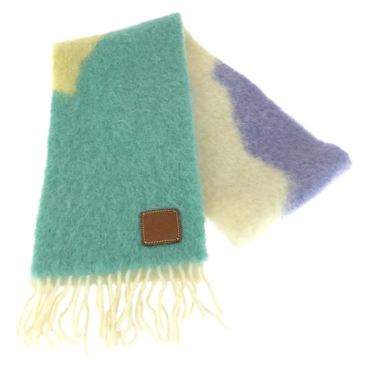 Pre-owned Loewe Wool Small Leather Goods Anagram Scarf