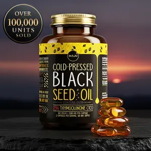 MAJU Black Seed Oil Capsules (60ct) - Thymoquinone, Vitamin Supplement, Fitness, Optimum Dietary Healthcare Support Essential Aminos Edible