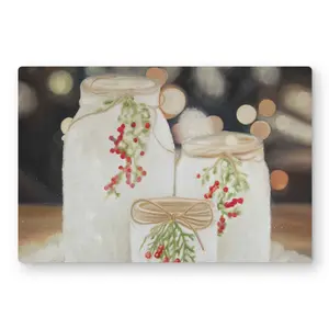 Begin Home Decor C1MP1218DTM4DT 12 x 18 in. Christmas Candles Wall Art - Bedroom Botanical Metal Print