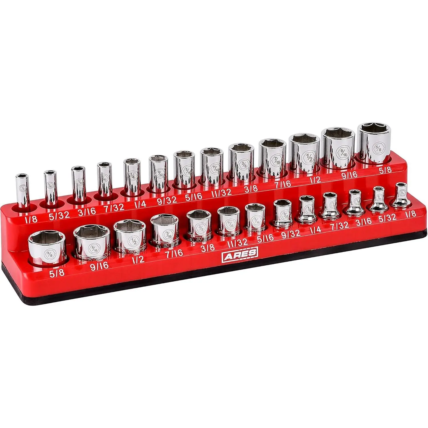 70232 26-Pc 1/4-In SAE Magnetic Socket Organizer | Part No. 70232; 13 Standard Size and 13 Deep Size Socket Holder; Keeps Your Box Organized