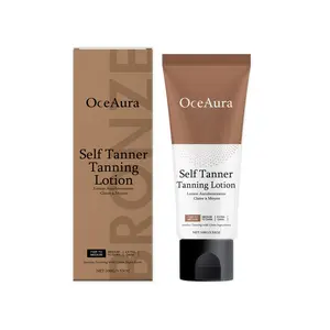 OCEAURA Hydrating Moisturizing Sunless Self Tanner, Mild Herbal Extract Bronzing Lotion for Natural Glowing Bronze Skin Tone