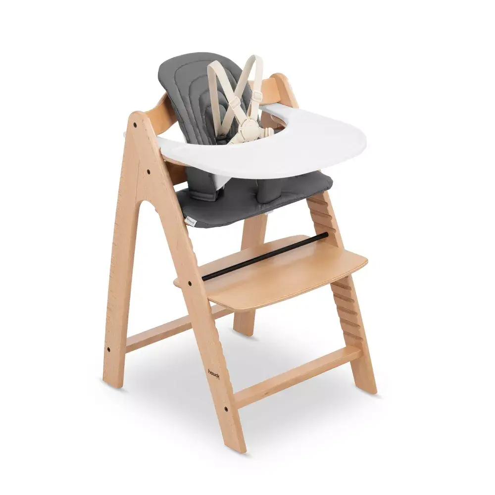 Hauck Arketa Wooden High Chair with Cushion - Beech, Multi-Use for Infant, Toddler, Kid Learning Seating Needs, Toddler Seat, Infant High Chair, Kid Chair