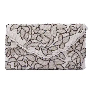 MAWC Handmade Beaded Purse Bag - Chic Vintage Handbag Clutch for Weddings, Special Occasions, Boho Chic Clutches, Sparkly Glamorous Bead Work, Stylish Unique Evening Bag
