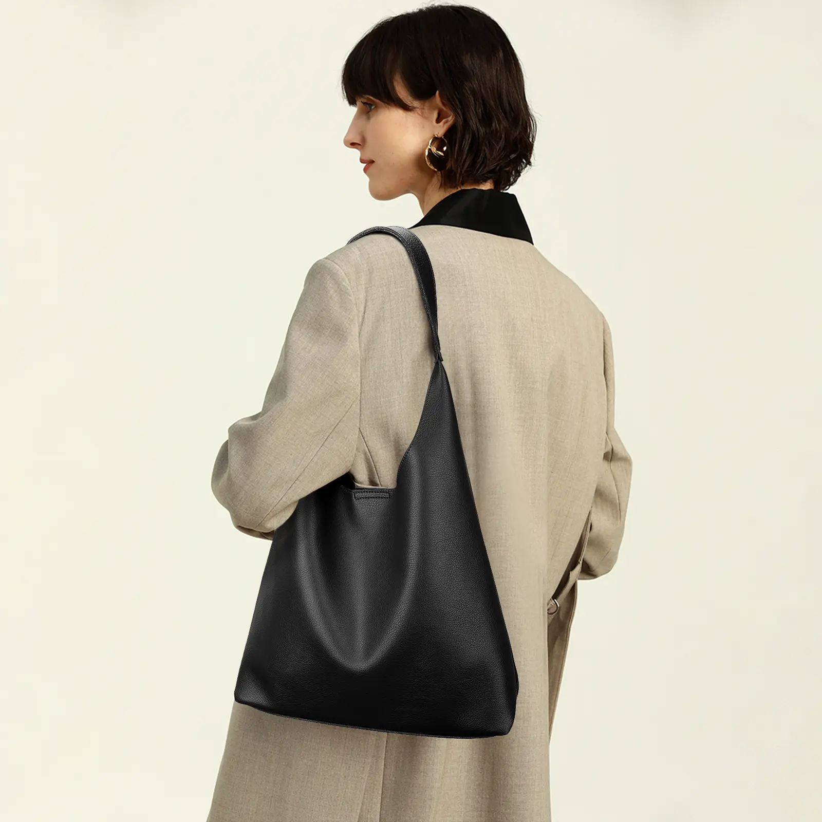 KKXIU Hobo Bags for Women Soft PU Leather，Simple Large Capacity Crossbody Purses ，Tote Purse Bag Slouchy Shoulder Handbag