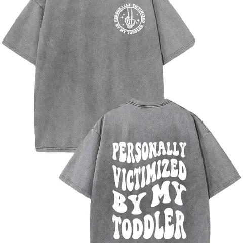 Women's Cozy Retro Wash Short-Sleeve Nursing Graphic Tee - Skeleton Hand Print, Sarcastic Mum Quote, Oversized Slouchy Baggy Fit, Soft Cotton Fabric, Roomy for Nursing, Softens Each Wash, Summer Womenswear Top