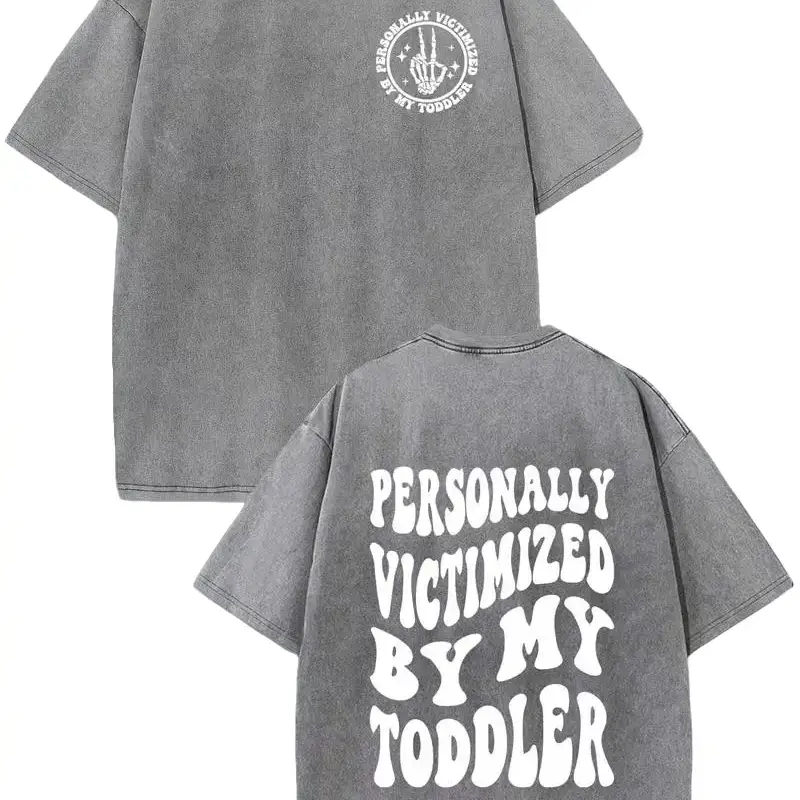 Women's Cozy Retro Wash Short-Sleeve Nursing Graphic Tee - Skeleton Hand Print, Sarcastic Mum Quote, Oversized Slouchy Baggy Fit, Soft Cotton Fabric, Roomy for Nursing, Softens Each Wash, Summer Womenswear Top