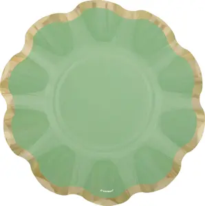 Scalloped Sage Green Bowl Plate