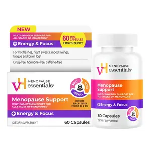 vH essentials Menopause Energy & Focus Support 60 Capsules – Multi-Symptom Support for All-Stages of Menopause: hot Flashes, Night Sweats, Mood Swings, Fatigue & Brain Fog
