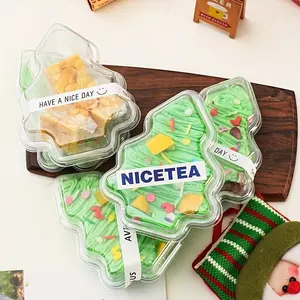 Christmas Tree Shaped Gift Box - Reusable Flip Lid Container, Holiday Tree Shaped Packaging Suitable for Desserts, Cakes, Candies, Christmas Gingerbread Decorations, Holiday Themed Design, Durable Storage Solution, Holiday Food Container, Dessert Display