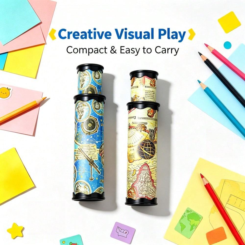 1pc Classic children's kaleidoscope, retro rotating kaleidoscope toys, early education sensory puzzle toys, portable handheld novelty toys, party gifts, classroom rewards for outdoor play toys