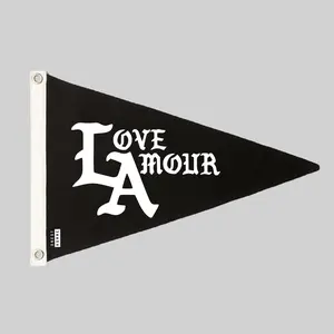 LOVE AMOUR _Black Pennant Flag