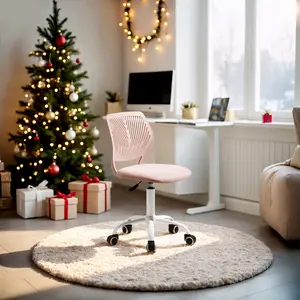 Homy Casa Carnation 19" Ergonomic Study Desk Chair for Kids and Teens Adjustable Swivel Rolling Chair Morandi Colors Comfortable Backrest Christmas Gift