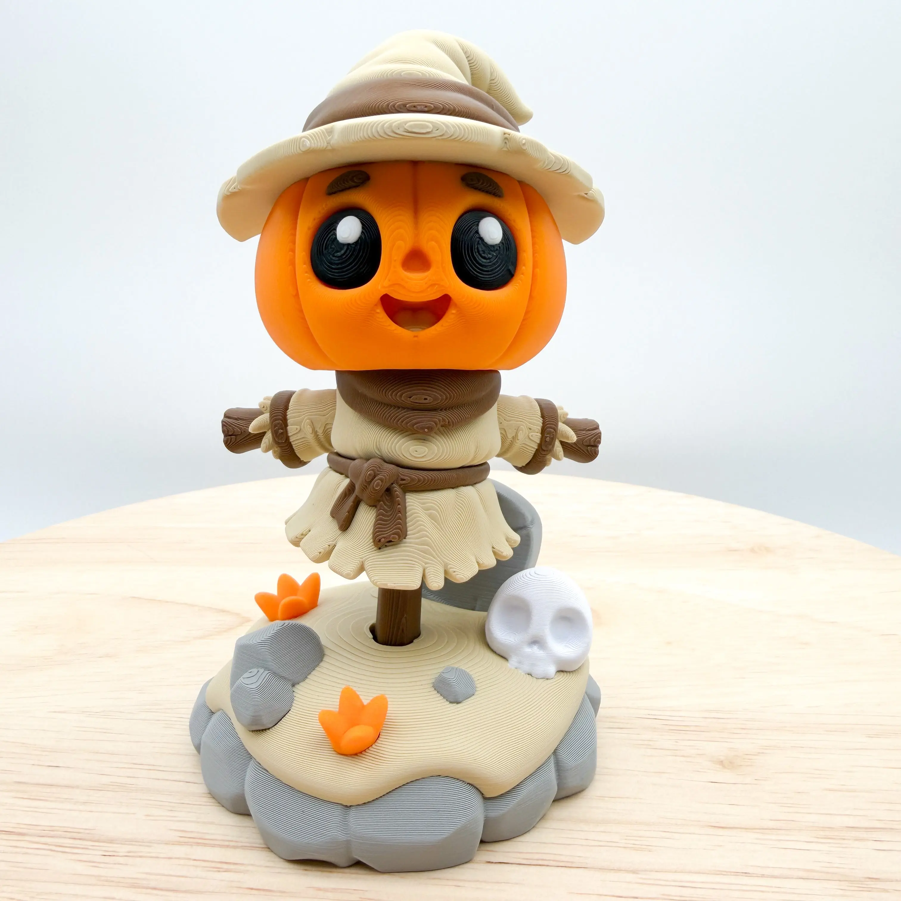 Pumpkin Scarecrow Scene Figurine