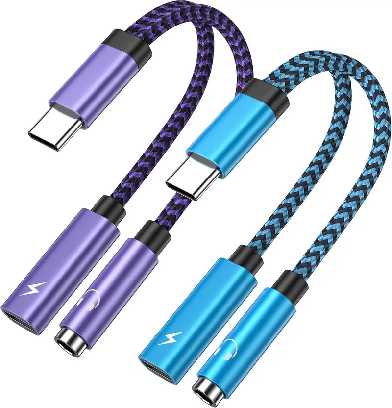 USB-C Headphone Adapter with PD 60W   2 in 1 Type C to 3.5mm Aux Adapter Audio Jack Dongle  Cord for  17 16 16e 15  Galaxy S25 S24 FE A56 A16 A15 A55 S23 Ultra A54 A14