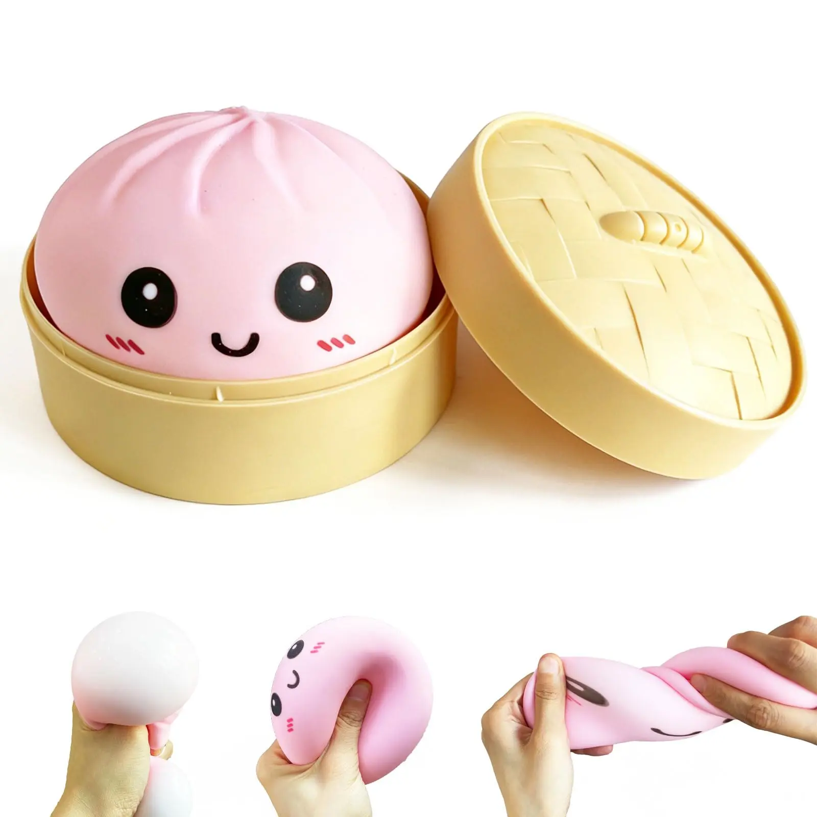 Dumpling Squishy Mystery Box, Super Soft Slow Rising TPR Tear-Resistant Smiley Face Dumpling Toy, Fidget Sensory Toys for Easter Basket Stuffers, Parties, Classroom Prizes Adults Kids
