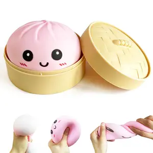 Dumpling Squishy Mystery Box, Super Soft Slow Rising TPR Tear-Resistant Smiley Face Dumpling Toy, Fidget Sensory Toys for Easter Basket Stuffers, Parties, Classroom Prizes Adults Kids