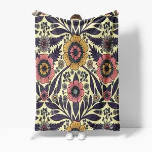 Floral patterned rug, bohemian style decorative rug, unique design. Suitable for various settings: sofa, bed, camping, office.