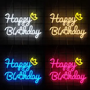 Neon Happy Birthday Sign Birthday Light Sign - Illuminated Birthday Sign with  Switch - Ideal for Backdrop Decorations, Party Celebrations, and Holiday Displays，USB