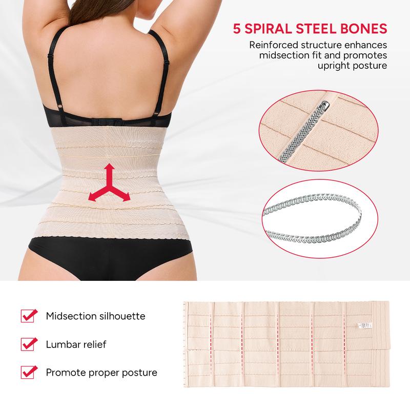 Nebility Women's Waist Cincher Belt - Adjustable Tummy Control Body Shaper, High Elasticity Abdominal Binder, Comfortable Basic Womenswear Compression Minimalist