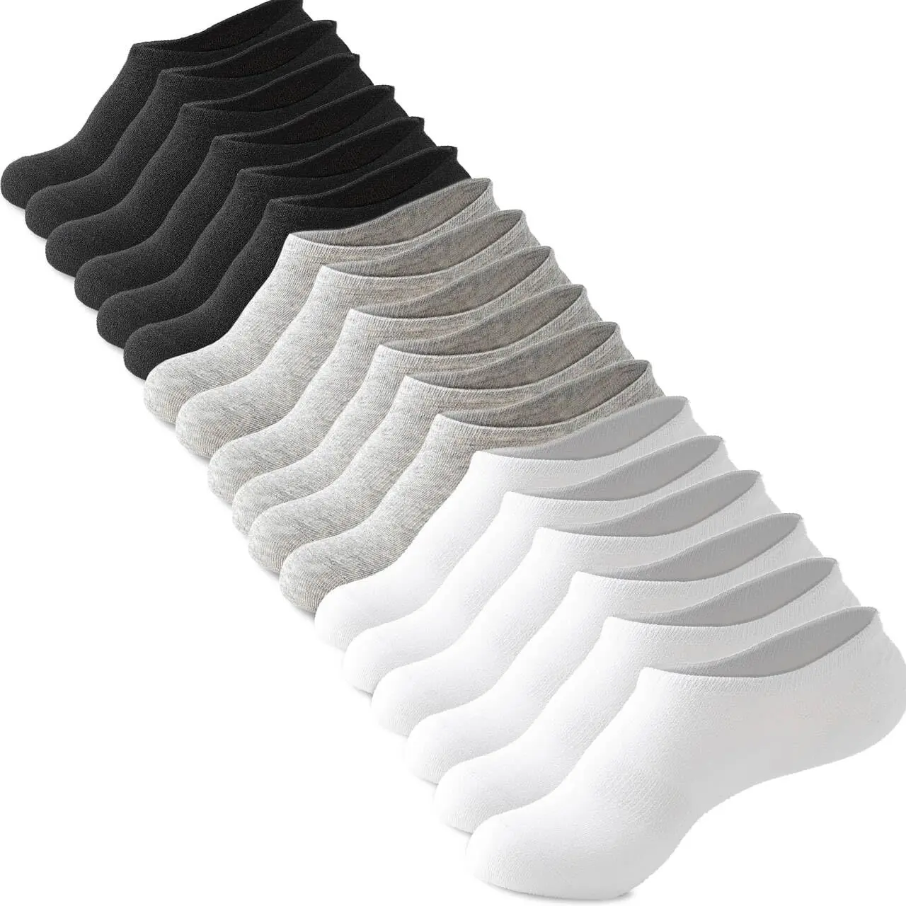 18 Packs No Show Socks Invisible Socks Men Women Cushioned Low Cut Ankle Sock for Running Gym Hiking (9 Pairs) Formal Beige